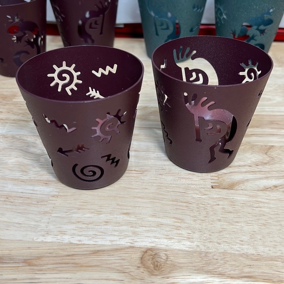PartyLite VTG. SOUTHWEST ARIZONA GEKKO & KOKOPELLI DESIGN CANDLE HOLDERS